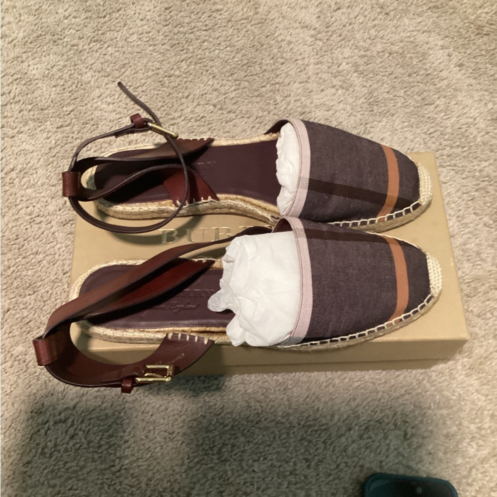 Burberry Brown and Black Espadrilles